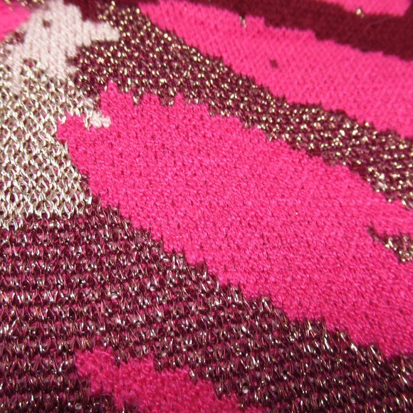 By Anthropologie The Beatriz Mock-Neck Sweater Pink Lurex Combo - XS - Picture 11 of 13